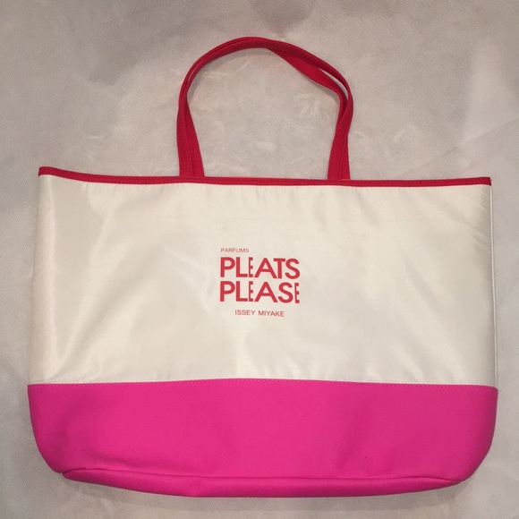 Issey Miyake Pleats Please Perfume Tote Bag – White & Pink – Limited Edition - Picture 1 of 3